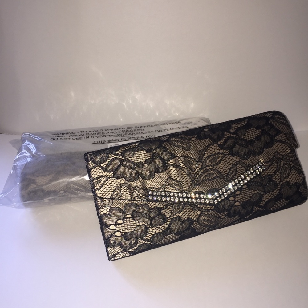 Jessica McClintock black lace handbag new w/ tags!